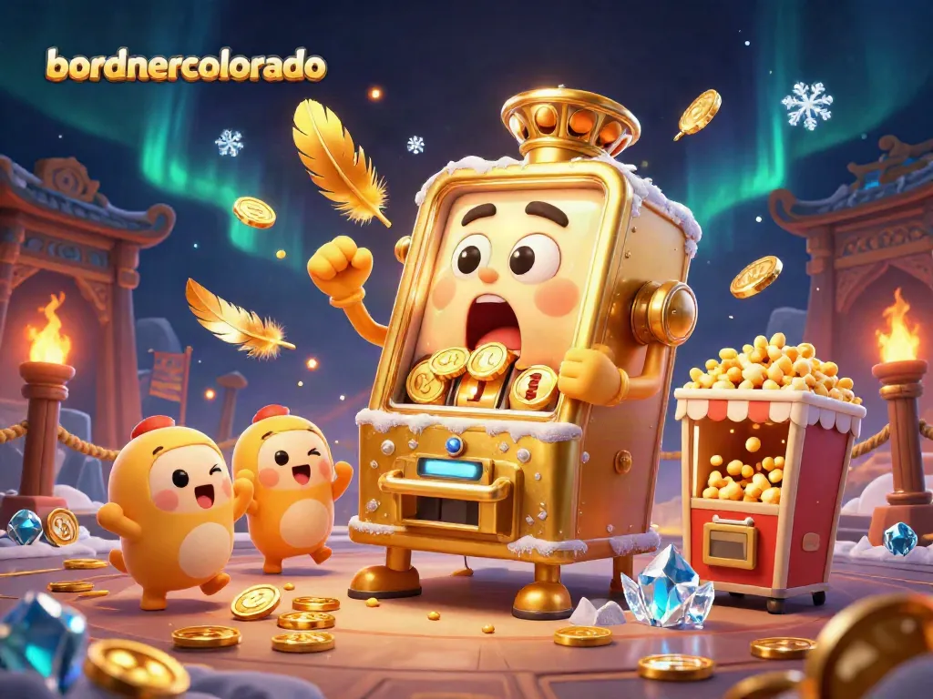 Experience bordnercolorado with an engaging scene of a golden slot machine and cheering baby slots in a lively casino atmosphere.