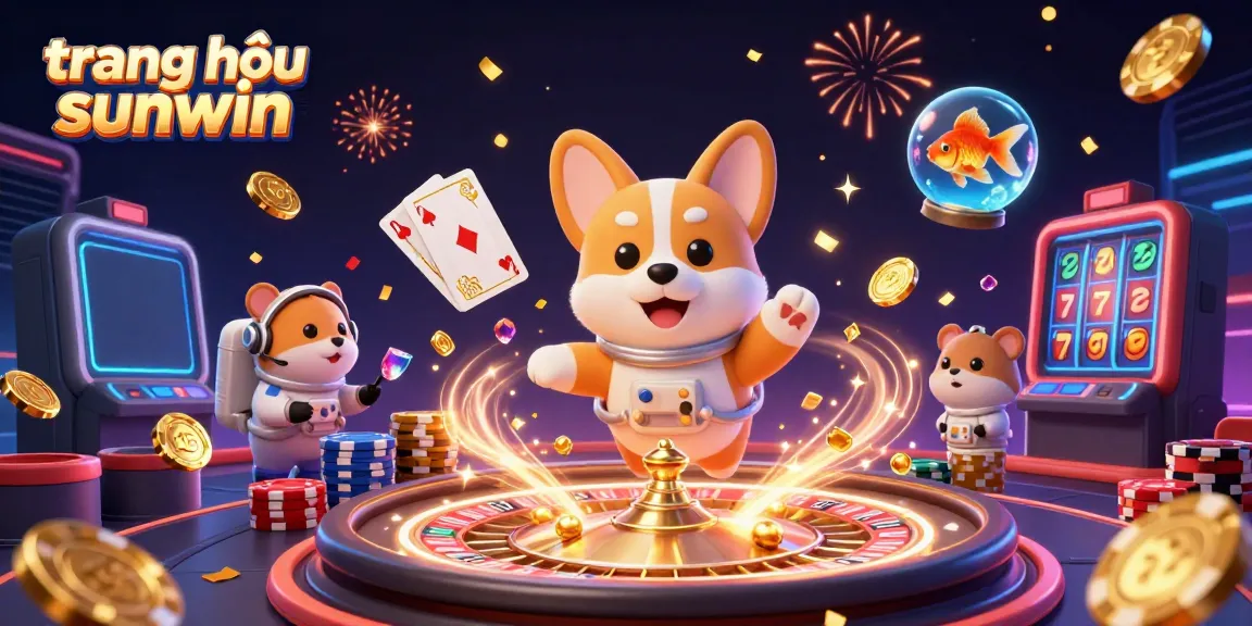 Experience gaming excitement at trang chủ sunwin with floating poker chips and vibrant casino elements.