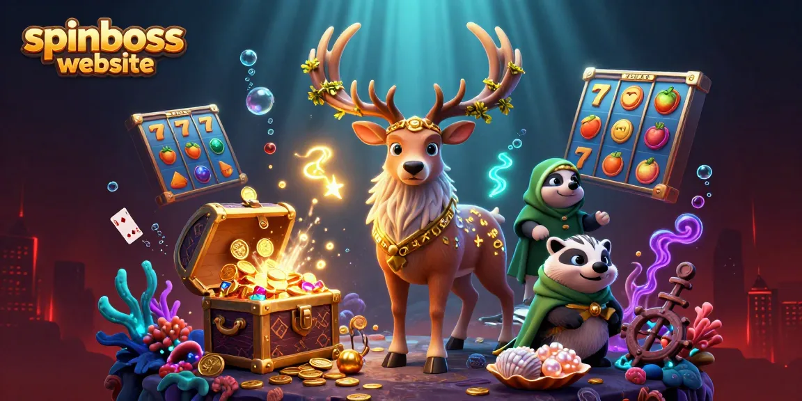 Experience the spinboss website with magical creatures and rich casino elements in a vibrant gaming scene.