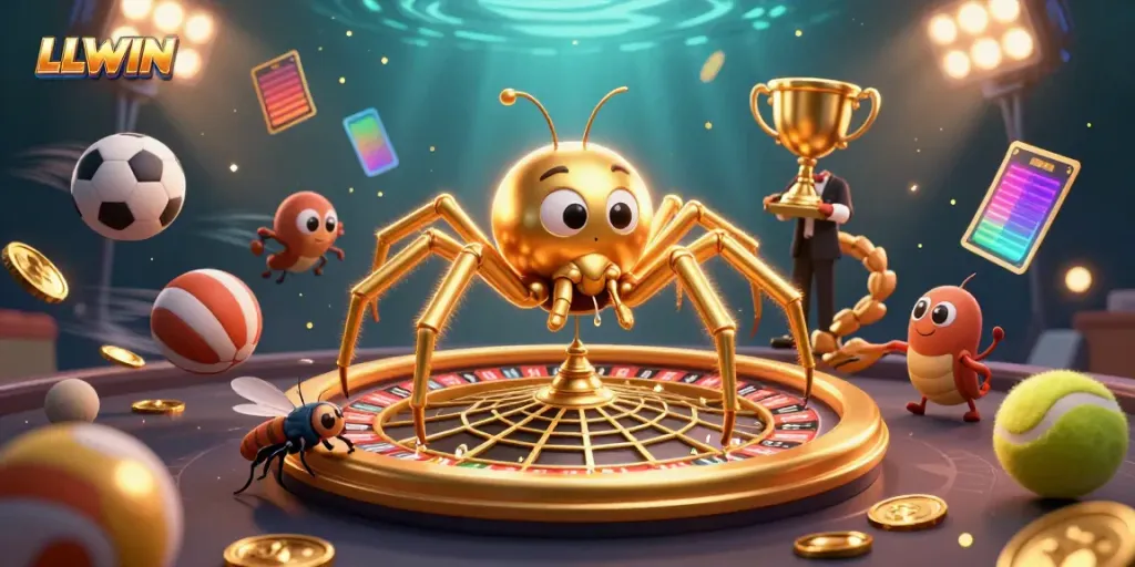 Experience thrilling bets with LLWIN in this vibrant, dynamic casino scene.