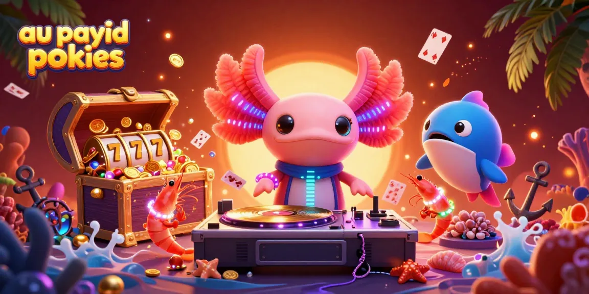 Play exciting au payid pokies with vibrant characters in a dynamic casino-themed underwater scene.